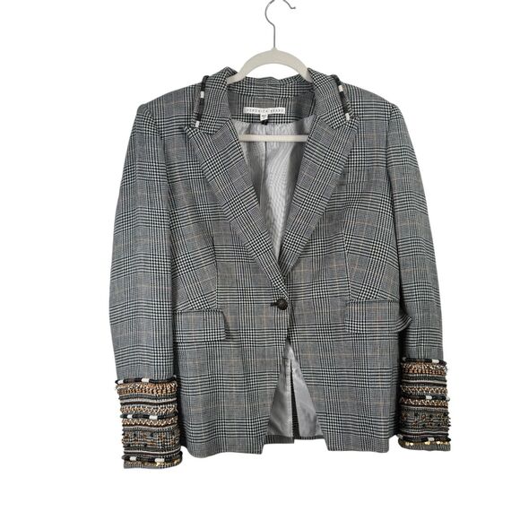 Veronica Beard Bronley Dickey Jacket Blazer Grey Plaid Career Office Womens 14 - Picture 2 of 8